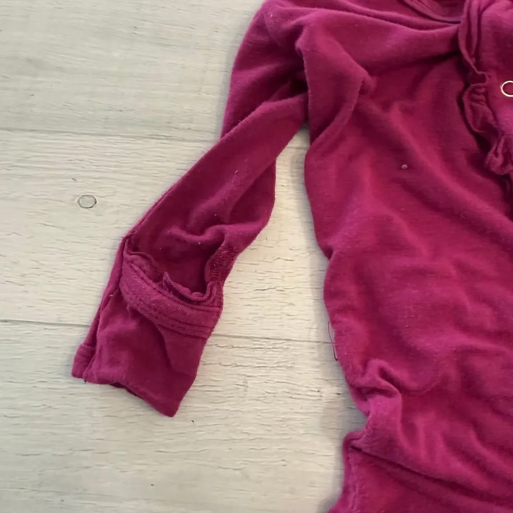 Kickee pants baby girls‎ pink ruffle snap button footed sleeper 3/6 months